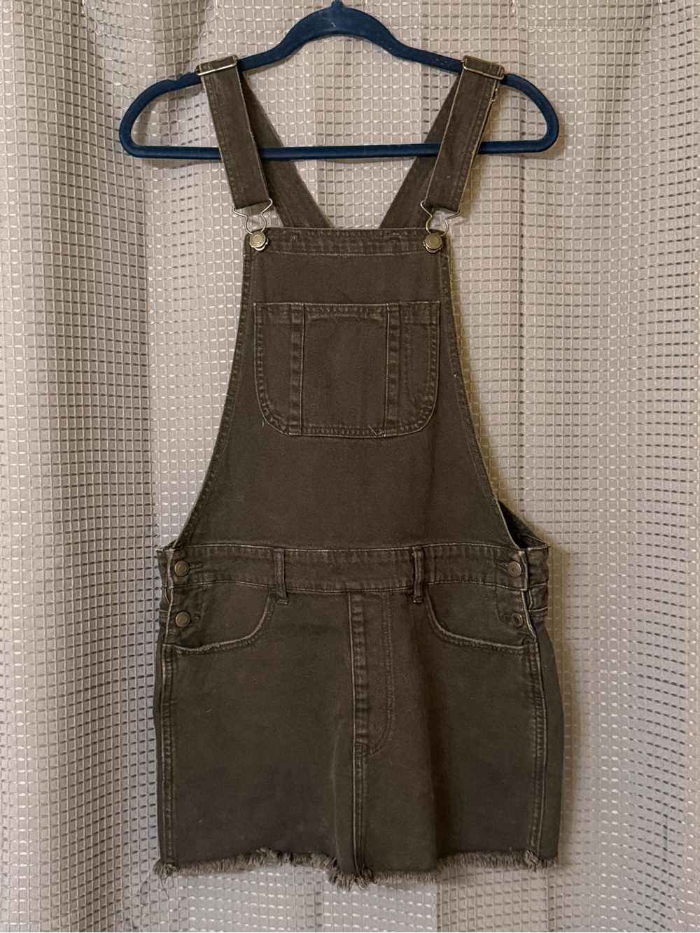 American Eagle Black Denim Overall Dress